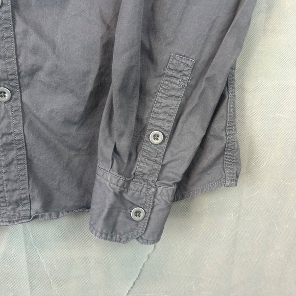 Converse Shirt Men Small Gray 100% Cotton Long Sleeve Pocket Collar Button Down - Picture 3 of 10